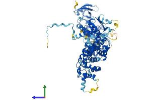 AlphaFold protein structure predicition of Mouse Recombinant Elmo1 Protein, UniprotID Q8BPU7
