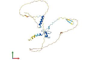 AlphaFold protein structure predicition of Mouse Recombinant Phf13 Protein, UniprotID Q8K2W6
