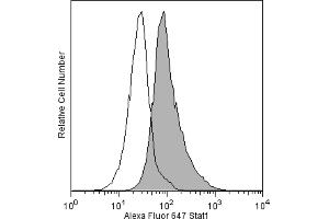Flow Cytometry (FACS) image for anti-Signal Transducer and Activator of Transcription 1, 91kDa (STAT1) (AA 1-194), (N-Term) antibody (Alexa Fluor 647) (ABIN1176938)