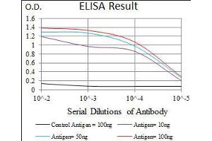 Black line: Control Antigen (100 ng), Purple line: Antigen(10 ng), Blue line: Antigen (50 ng), Red line: Antigen (100 ng),