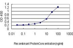 Detection limit for recombinant GST tagged FOXF2 is approximately 0.