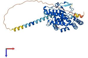AlphaFold protein structure predicition of Human Recombinant PTGES2 Protein, UniprotID Q9H7Z7