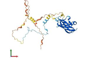 AlphaFold protein structure predicition of Human Recombinant PPP1R3E Protein, UniprotID Q9H7J1