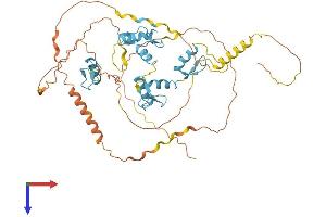 AlphaFold protein structure predicition of Human Recombinant MAZ Protein, UniprotID P56270