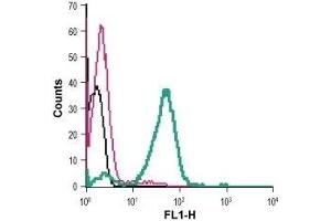 Cell surface detection of CRTH2 in live intact mouse P815 mast cells: (black line) Cells.