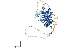 AlphaFold protein structure predicition of Human Recombinant GIN1 Protein, UniprotID Q9NXP7