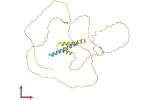 AlphaFold protein structure predicition of Mouse Recombinant Prrt2 Protein, UniprotID E9PUL5