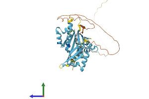 AlphaFold protein structure predicition of Human Recombinant PCBP3 Protein, UniprotID P57721
