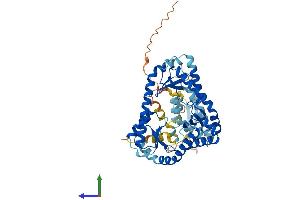 AlphaFold protein structure predicition of Human Recombinant TCAIM Protein, UniprotID Q8N3R3