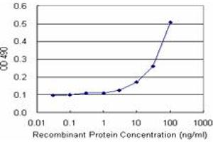 Sandwich ELISA detection sensitivity ranging from 10 ng/mL to 100 ng/mL. (ASPA (Humain) Matched Antibody Pair)