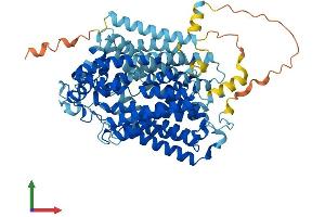 AlphaFold protein structure predicition of Mouse Recombinant Slc5a2 Protein, UniprotID Q923I7