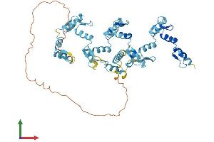 AlphaFold protein structure predicition of Human Recombinant ZFP30 Protein, UniprotID Q9Y2G7