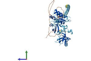 AlphaFold protein structure predicition of Human Recombinant USH1C Protein, UniprotID Q9Y6N9