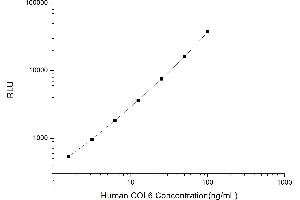 Typical standard curve (COL6 Kit CLIA)