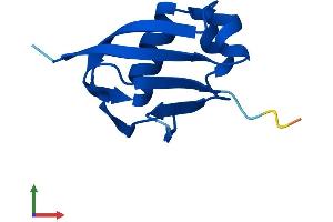 AlphaFold protein structure predicition of Mouse Recombinant Mocs2 Protein, UniprotID Q9Z224