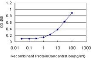 Detection limit for recombinant GST tagged CREB1 is approximately 1ng/ml as a capture antibody.