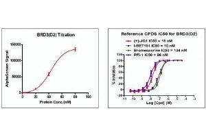 Recombinant BRD3 (306-416) activity using AlphaScreen.