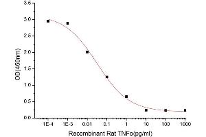 Activity Assay (AcA) image for Tumor Necrosis Factor alpha (TNF alpha) (AA 80-235) (Active) protein (His tag) (ABIN7607347)