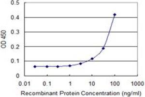 Detection limit for recombinant GST tagged PIM1 is 3 ng/ml as a capture antibody. (PIM1 anticorps  (AA 1-313))