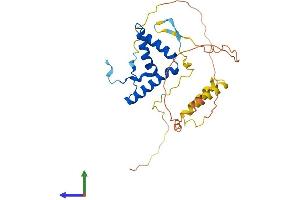 AlphaFold protein structure predicition of Mouse Recombinant Sox21 Protein, UniprotID Q811W0