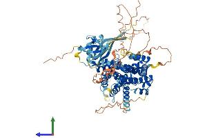 AlphaFold protein structure predicition of Human Recombinant RGL3 Protein, UniprotID Q3MIN7