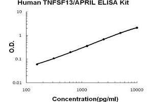 Human TNFSF13/APRIL PicoKine ELISA Kit standard curve (TNFSF13 Kit ELISA)