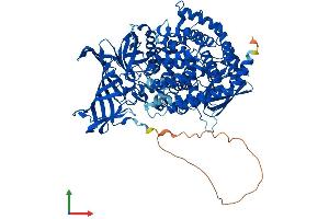 AlphaFold protein structure predicition of Mouse Recombinant Npepps Protein, UniprotID Q11011