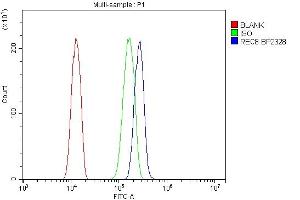 Flow Cytometry analysis of HeLa cells using anti-REC8 antibody (ABIN7599473). (REC8 anticorps  (AA 1-547))