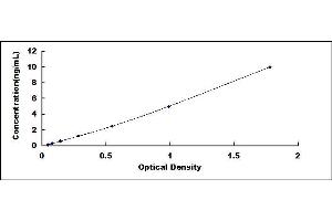 Typical standard curve (Osteoprotegerin Kit ELISA)