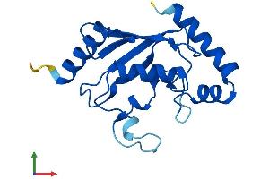 AlphaFold protein structure predicition of Human Recombinant UBE2G1 Protein, UniprotID P62253