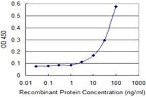 Detection limit for recombinant GST tagged TADA3L is 1 ng/ml as a capture antibody. (TADA3L anticorps  (AA 1-432))
