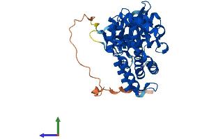AlphaFold protein structure predicition of Human Recombinant ETNK2 Protein, UniprotID Q9NVF9