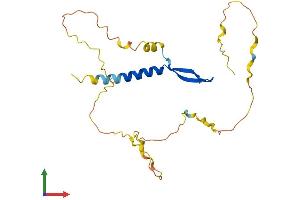 AlphaFold protein structure predicition of Human Recombinant BCL7C Protein, UniprotID Q8WUZ0