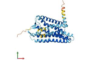 AlphaFold protein structure predicition of Human Recombinant OR7A5 Protein, UniprotID Q15622