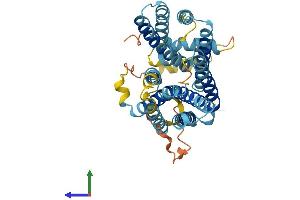 AlphaFold protein structure predicition of Mouse Recombinant Slc22a17 Protein, UniprotID Q9D9E0