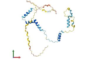 AlphaFold protein structure predicition of Mouse Recombinant Ppp1r35 Protein, UniprotID Q9D8C8