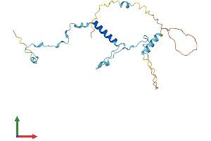 AlphaFold protein structure predicition of Human Recombinant POLR3G Protein, UniprotID O15318