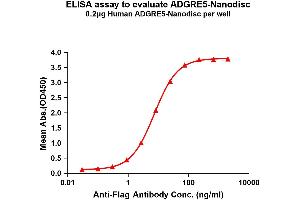 Elisa plates were pre-coated with Flag Tag AD-Nanodisc (0.