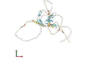 AlphaFold protein structure predicition of Human Recombinant ZNF362 Protein, UniprotID Q5T0B9