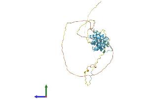 AlphaFold protein structure predicition of Mouse Recombinant Dek Protein, UniprotID Q7TNV0
