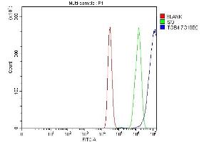 Flow Cytometry analysis of MCF-7 cells using anti-ITGB4 antibody (ABIN7601134). (Integrin beta 4 anticorps  (AA 29-431))