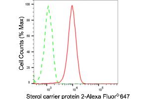 Flow cytometric analysis of Sterol carrier protein 2 expression in HepG2 cells using Sterol carrier protein 2 antibody (ABIN7800440), 1:2,000). (Recombinant SCP2 anticorps)