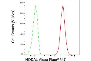 Flow cytometric analysis of NODAL expression in H9c2 cells using NODAL antibody (ABIN7799614), 1:2,000). (Recombinant Nodal anticorps)