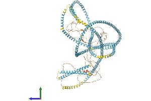 AlphaFold protein structure predicition of Human Recombinant SFI1 Protein, UniprotID A8K8P3