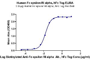 Immobilized Human Fc epsilon RI alpha, hFc Tag at 0.