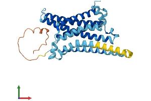 AlphaFold protein structure predicition of Mouse Recombinant Mc1r Protein, UniprotID Q01727