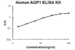 Human AGP1/alpha 1 acid glycoprotein PicoKine ELISA Kit standard curve (ORM1 Kit ELISA)