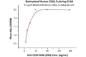 Immobilized Biotinylated Human CD24, Fc,Avitag (ABIN6938931,ABIN6950976) at 5 μg/mL (100 μL/well) on Streptavidin  precoated (0.