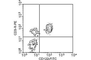 Flow Cytometry (FACS) image for anti-Interleukin 2 Receptor, beta (IL2RB) antibody (FITC) (ABIN371155) (IL2 Receptor beta anticorps  (FITC))