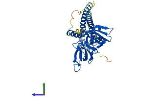 AlphaFold protein structure predicition of Human Recombinant SGF29 Protein, UniprotID Q96ES7